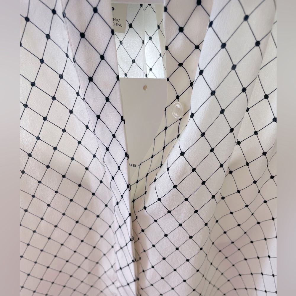 Club Monaco Silk dress in black and white - Picture 4 of 9